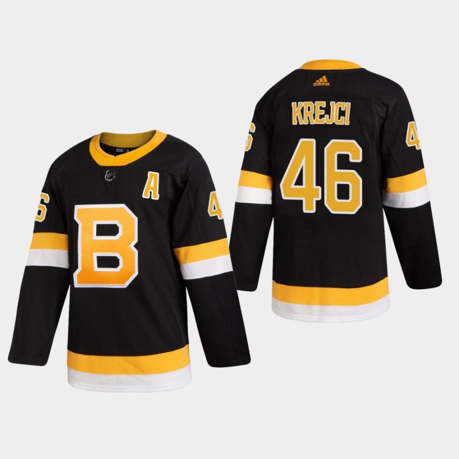 mens david krejci bruins black alternate authentic pro jersey