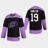 mens dougie hamilton hurricanes black hockey fights cancer practice jersey