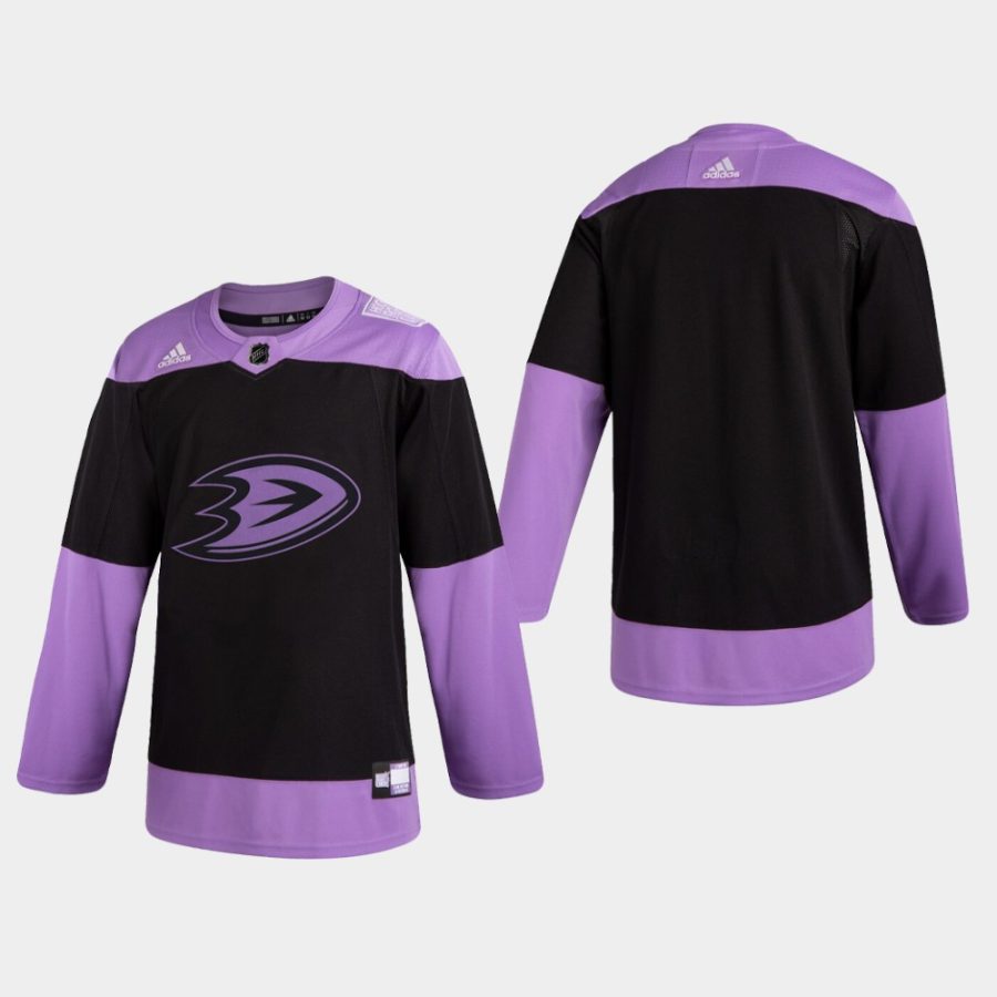 mens ducks black hockey fights cancer practice jersey