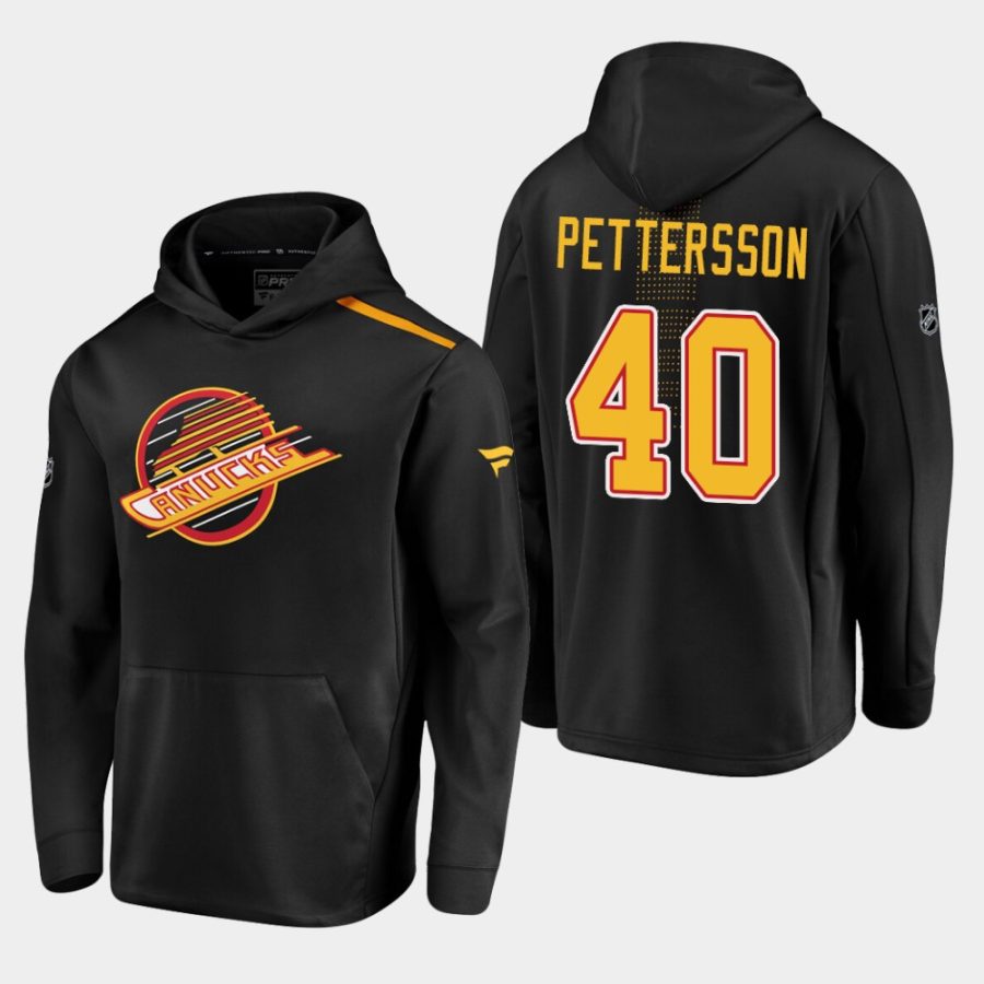 mens elias pettersson canucks black 2019 20 alternate logo rinkside pullover hoodie