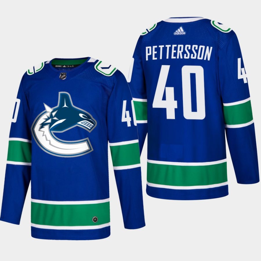 mens elias pettersson canucks blue home authentic jersey