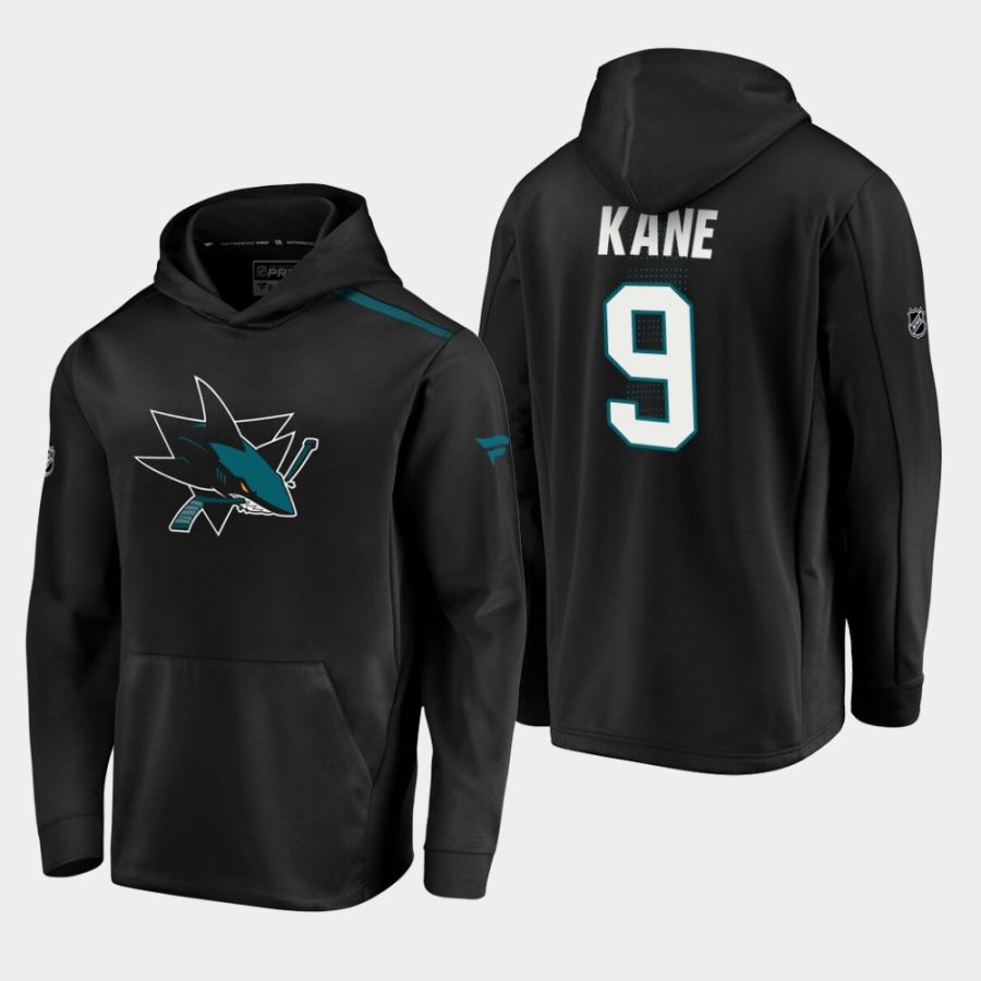 mens evander kane sharks black 2019 20 alternate logo rinkside pullover hoodie