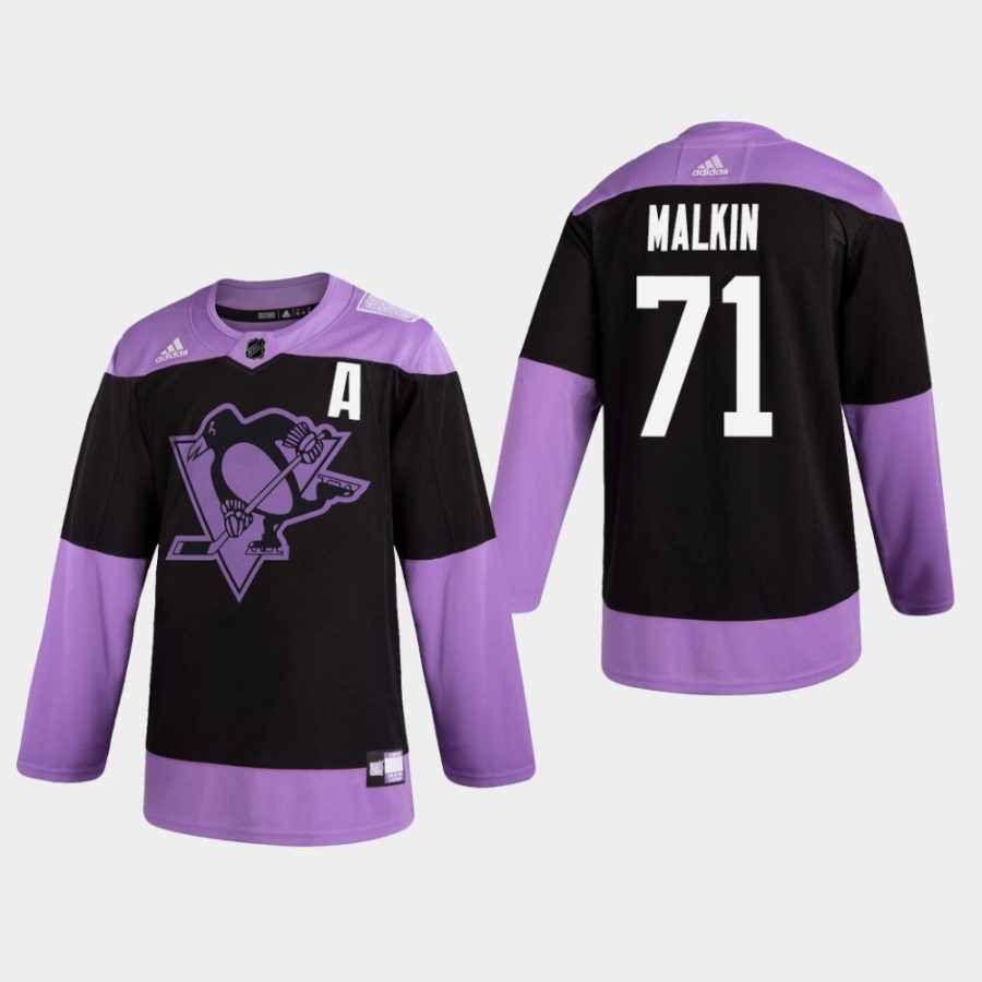 mens evgeni malkin penguins black hockey fights cancer practice jersey