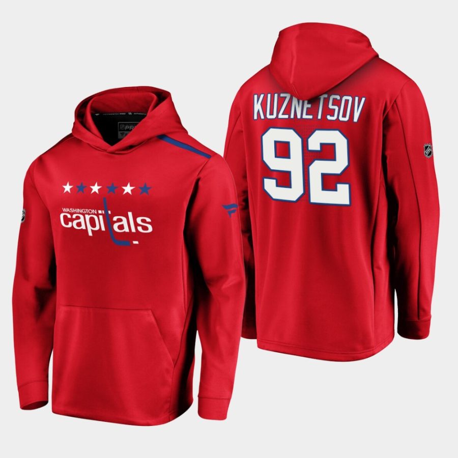 mens evgeny kuznetsov capitals red 2019 20 alternate logo rinkside pullover hoodie