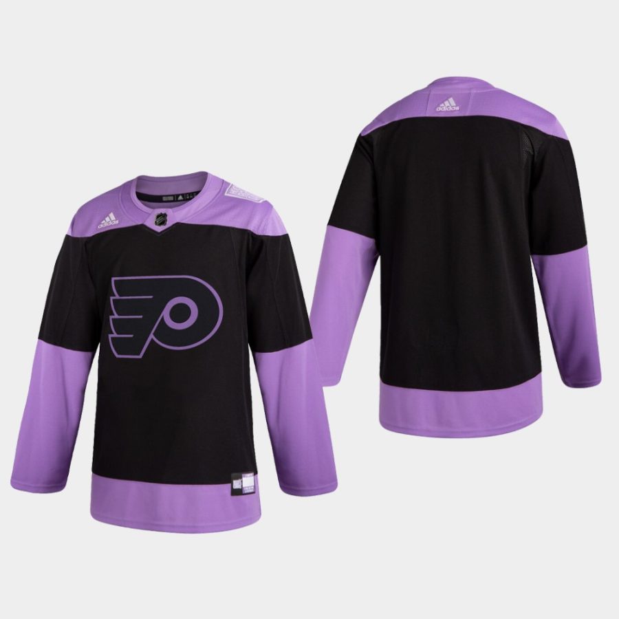 mens flyers black hockey fights cancer practice jersey