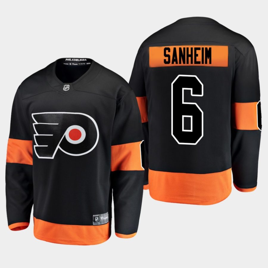 mens flyers travis sanheim 2019 alternate breakaway player jerseyblack