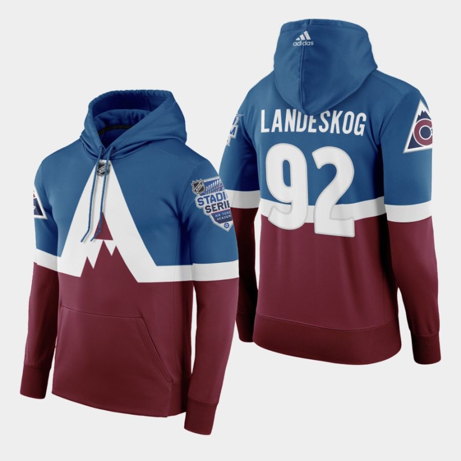 mens gabriel landeskog avalanche burgundy 2020 stadium series hoodie