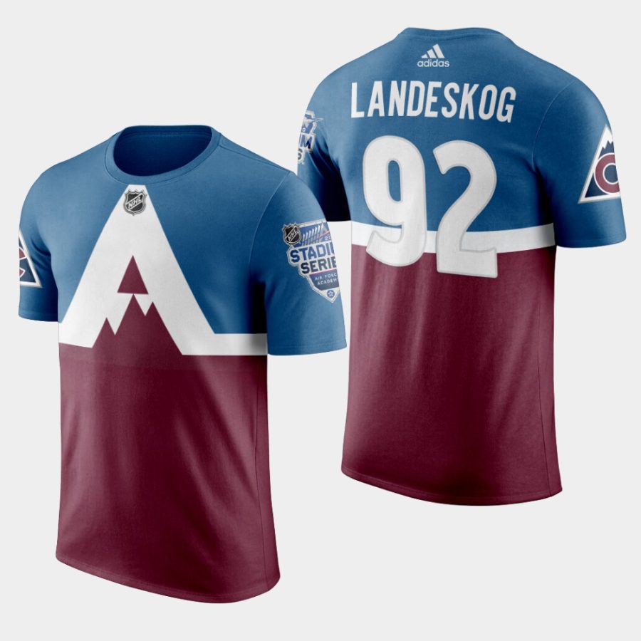 mens gabriel landeskog avalanche burgundy 2020 stadium series t shirt