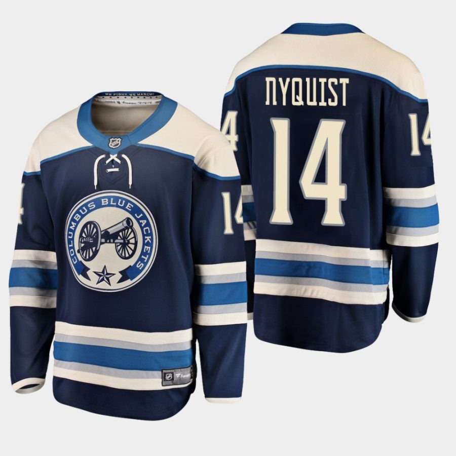 mens gustav nyquist blue jackets navy alternate breakaway player jersey