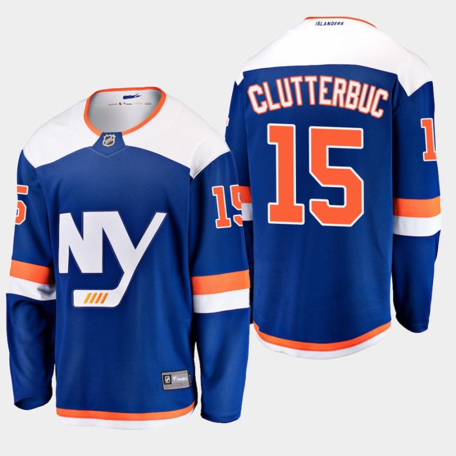 mens islanders cal clutterbuck 2018 19 alternate fanatics breakaway jerseyblue