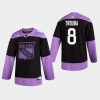 mens jacob trouba rangers black hockey fights cancer practice jersey