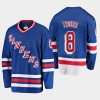 mens jacob trouba rangers blue home breakaway player jersey