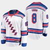 mens jacob trouba rangers white away breakaway player jersey