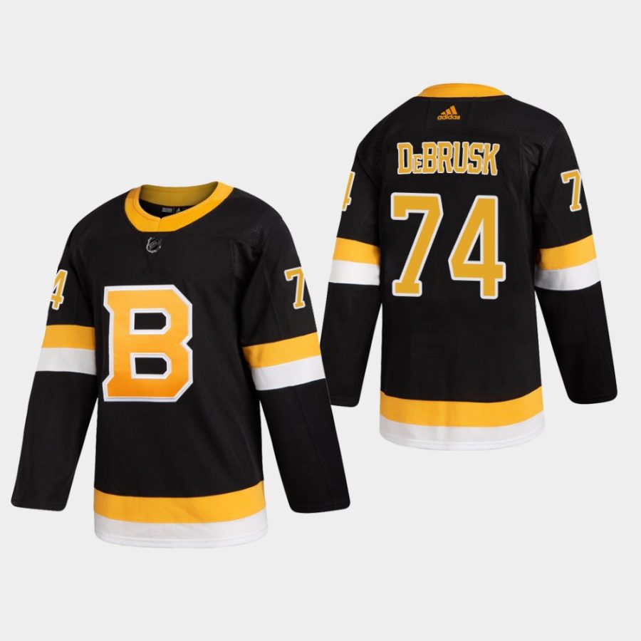 mens jake debrusk bruins black alternate authentic pro jersey