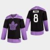 mens jake muzzin maple leafs black hockey fights cancer practice jersey