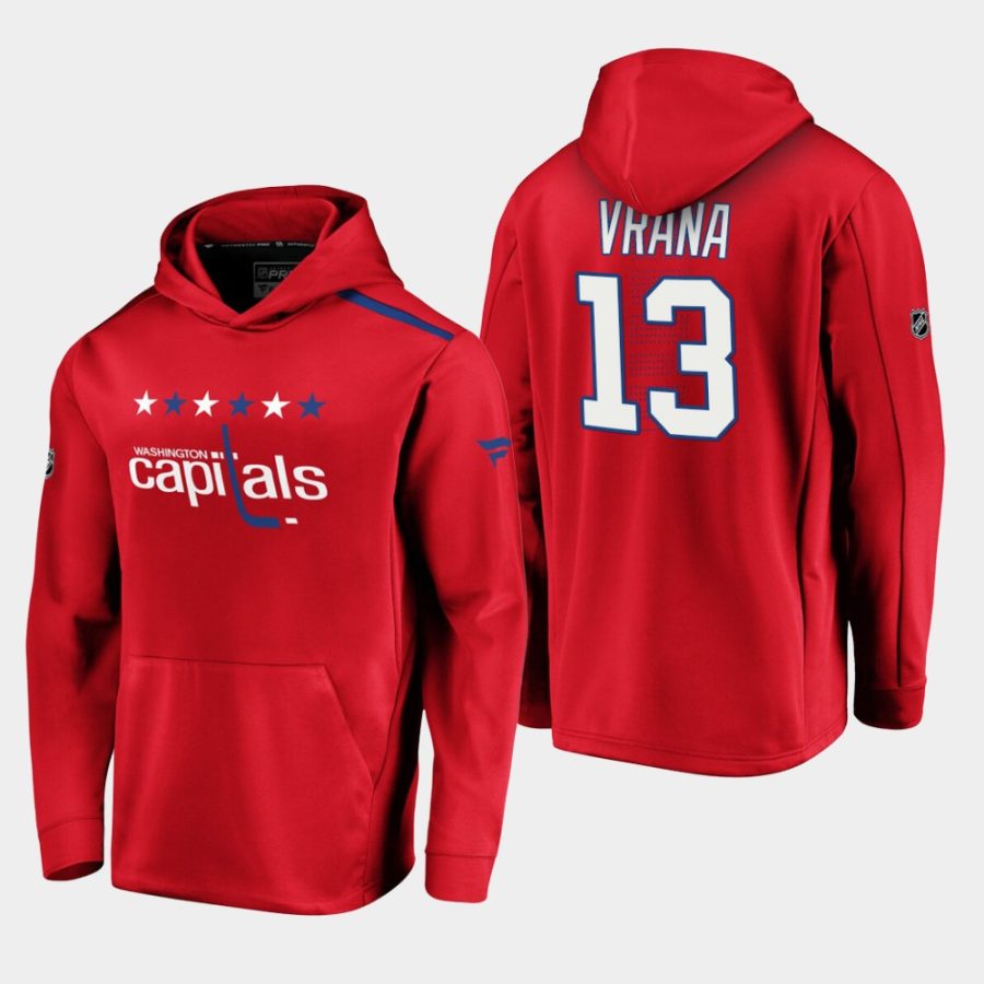 mens jakub vrana capitals red 2019 20 alternate logo rinkside pullover hoodie