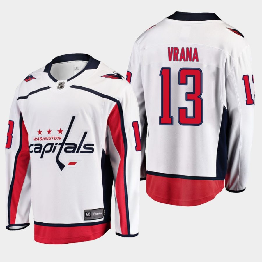 mens jakub vrana capitals white away breakaway player jersey