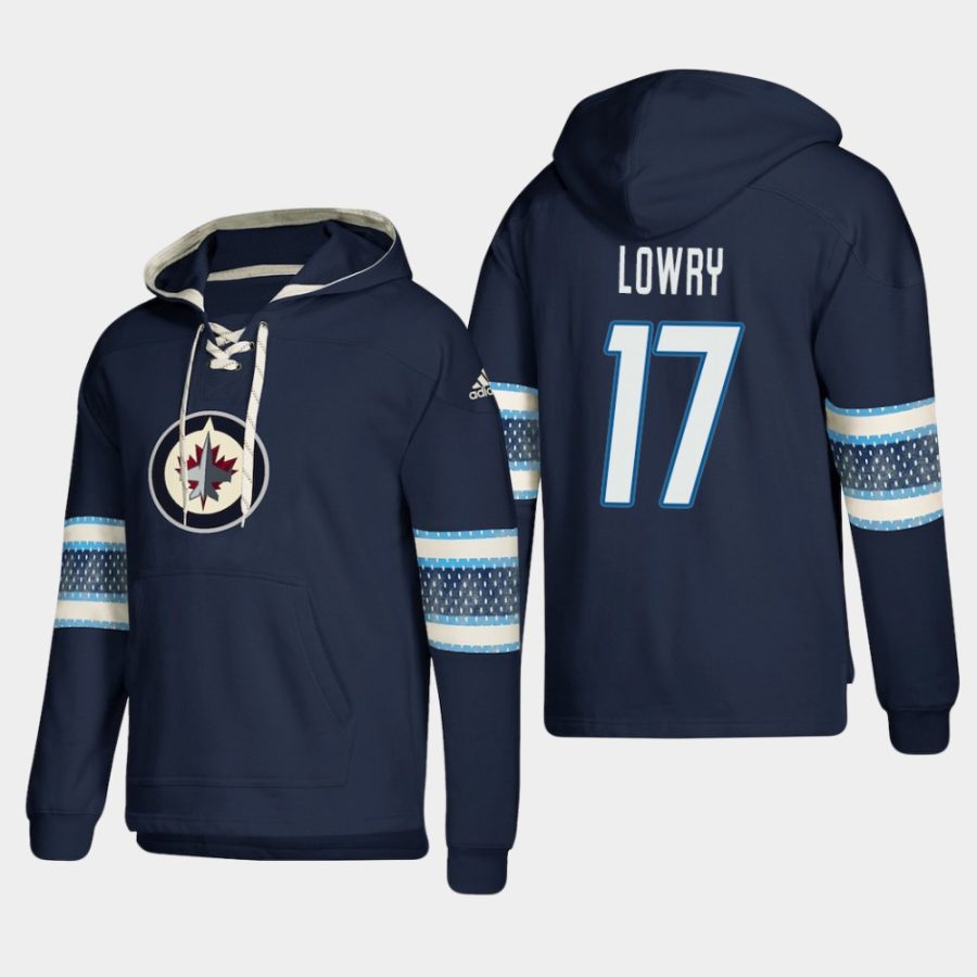 mens jets adam lowry blue 2018 pullover adidas lace up