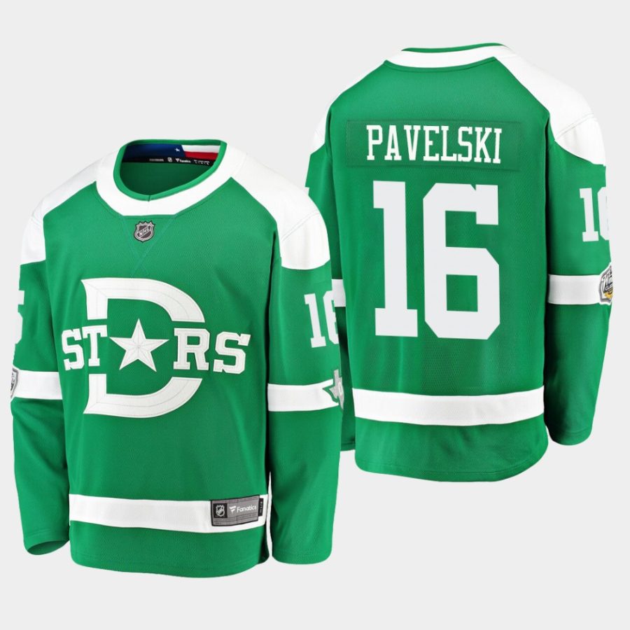 mens joe pavelski stars green 2020 winter classic breakaway player jersey