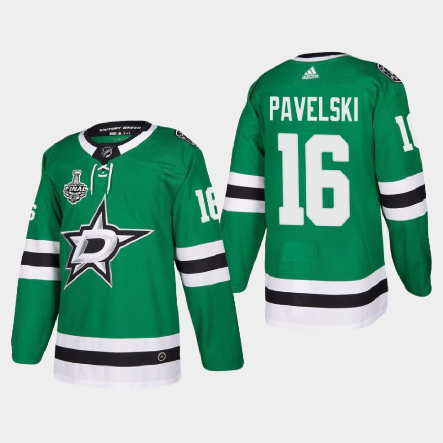 mens joe pavelski stars kelly green 2020 stanley cup final authentic patch jersey