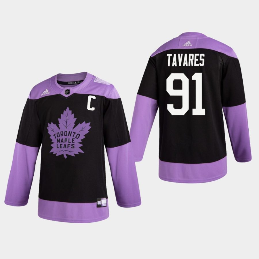 mens john tavares maple leafs black hockey fights cancer practice jersey