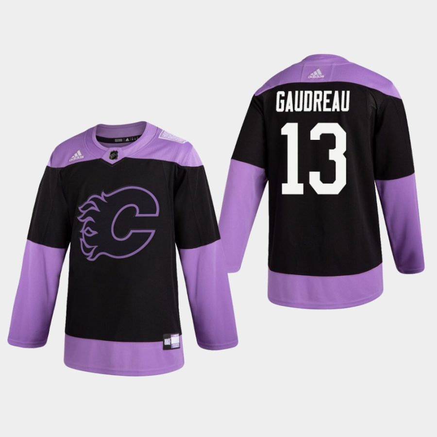 mens johnny gaudreau flames black hockey fights cancer practice jersey