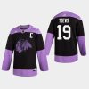 mens jonathan toews blackhawks black hockey fights cancer practice jersey