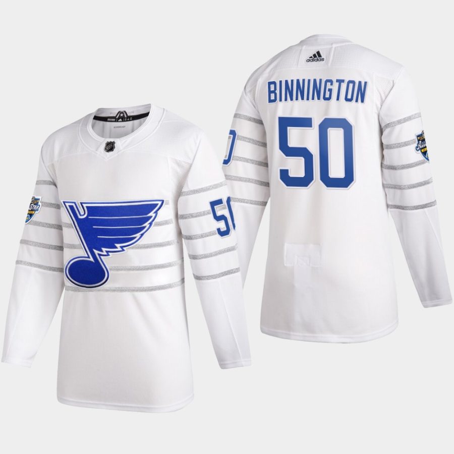 mens jordan binnington st. louis blues white 2020 nhl all star game authentic jersey