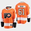 mens justin braun flyers orange home breakaway player jersey