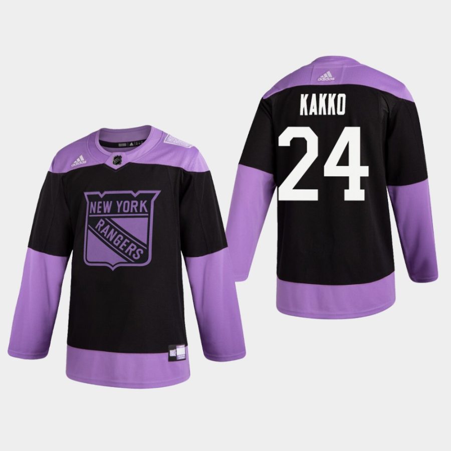 mens kaapo kakko rangers black hockey fights cancer practice jersey