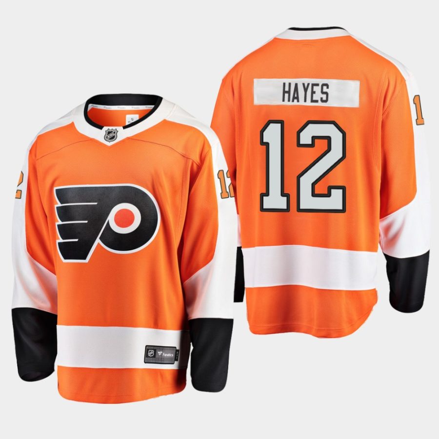 mens kevin hayes flyers orange home breakaway player jersey