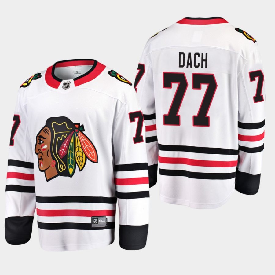 mens kirby dach blackhawks white 2019 2020 away breakaway player jersey