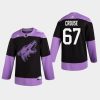 mens lawson crouse coyotes black hockey fights cancer practice jersey