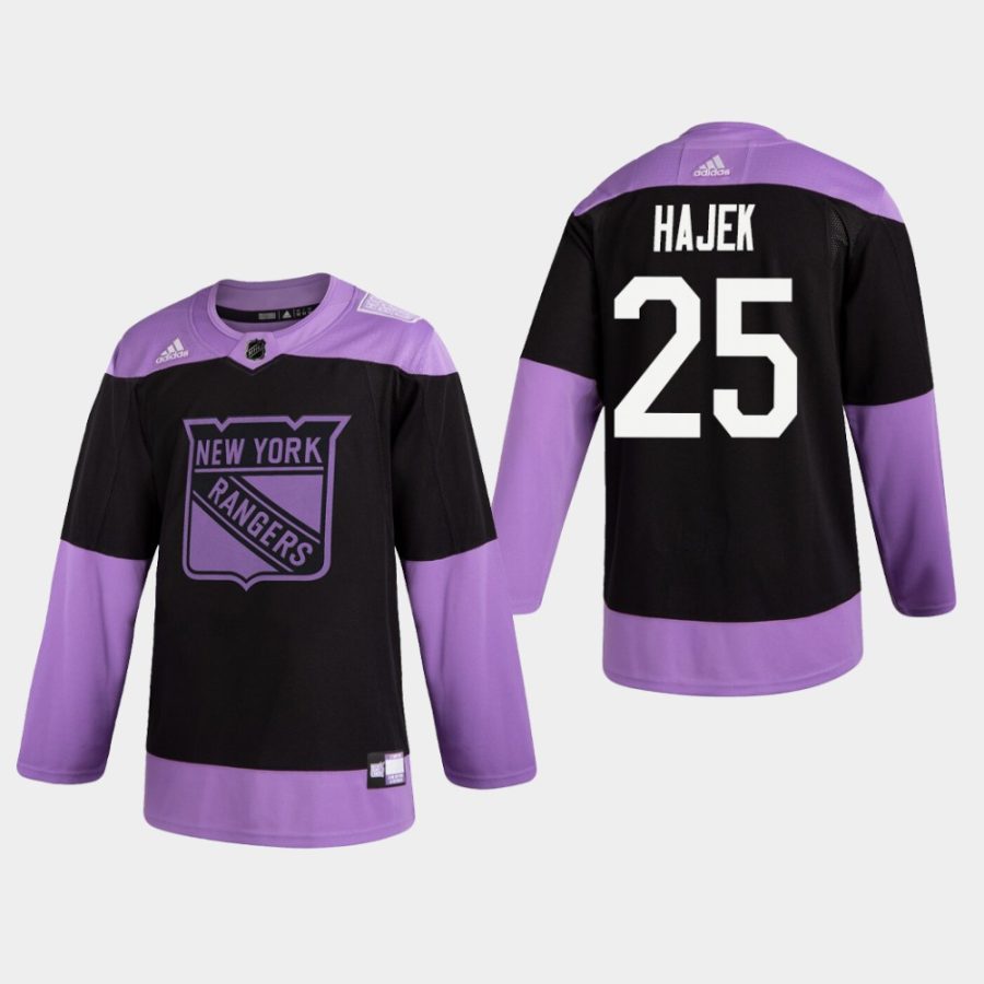 mens libor hajek rangers black hockey fights cancer practice jersey