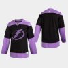 mens lightning black hockey fights cancer practice jersey