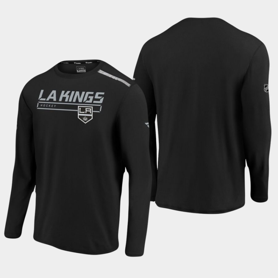 mens los angeles kings authentic pro black clutch long sleeve t shirt