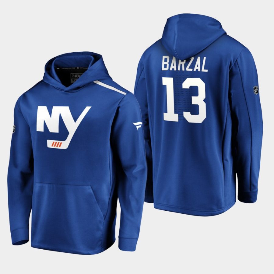 mens mathew barzal islanders royal 2019 20 alternate logo rinkside pullover hoodie