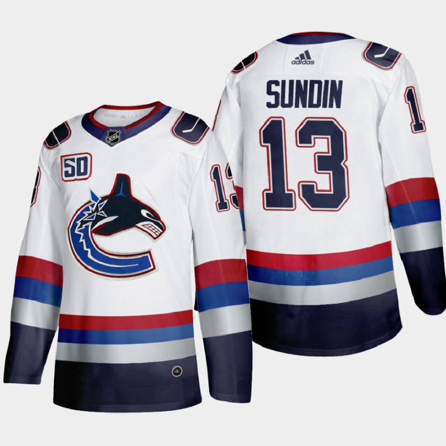 mens mats sundin canucks white throwback 2000s vintage authentic player jersey