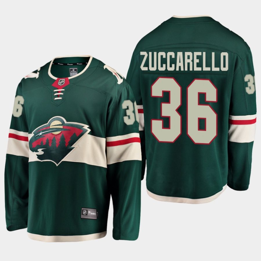 mens mats zuccarello wild green home breakaway player jersey