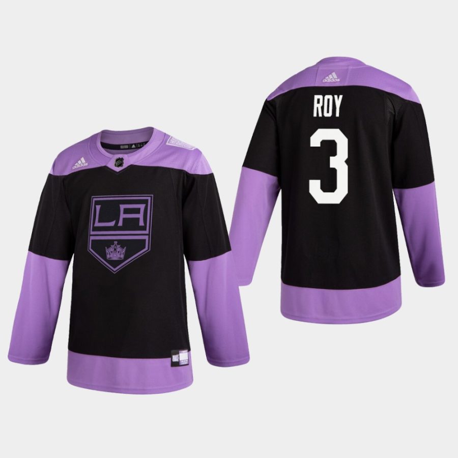 mens matt roy kings black hockey fights cancer practice jersey