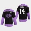 mens mattias ekholm predators black hockey fights cancer practice jersey