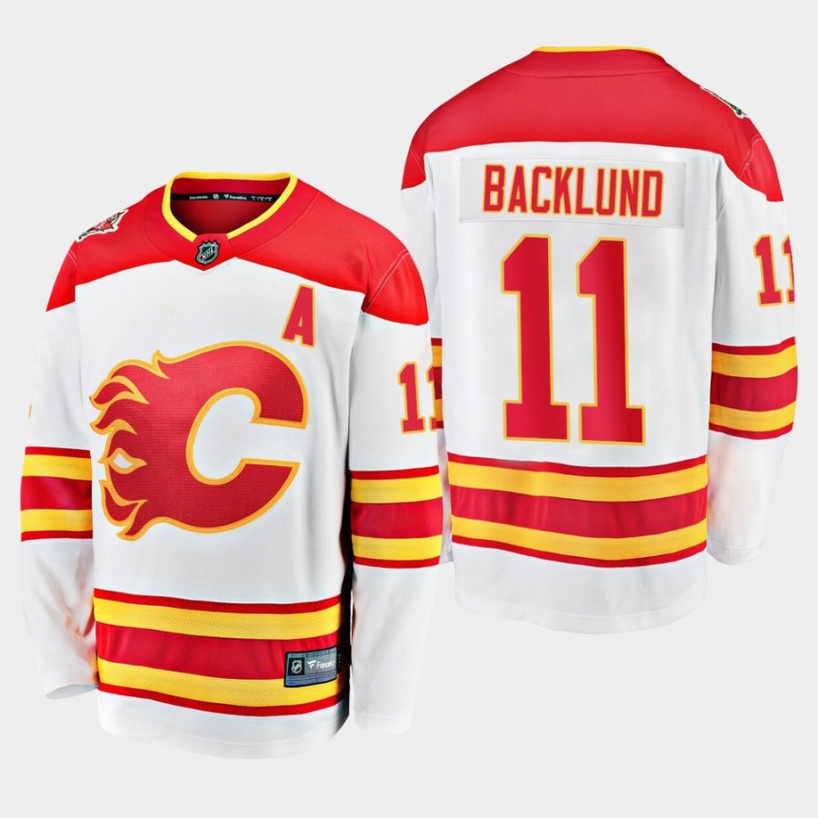 mens mikael backlund flames white 2019 heritage classic breakaway player jersey