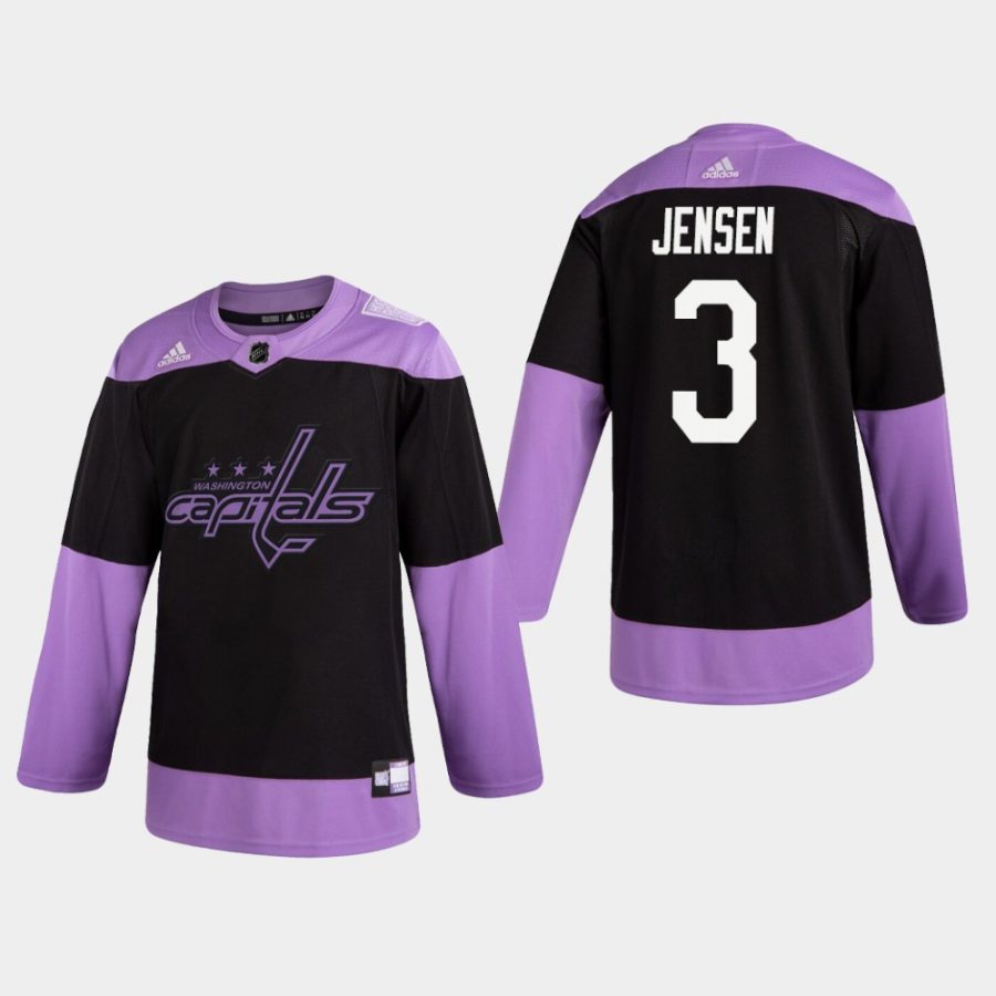 mens nick jensen capitals black hockey fights cancer practice jersey