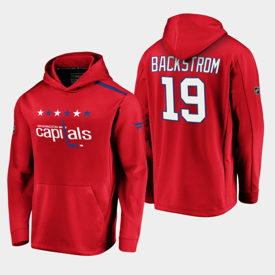 mens nicklas backstrom capitals red 2019 20 alternate logo rinkside pullover hoodie