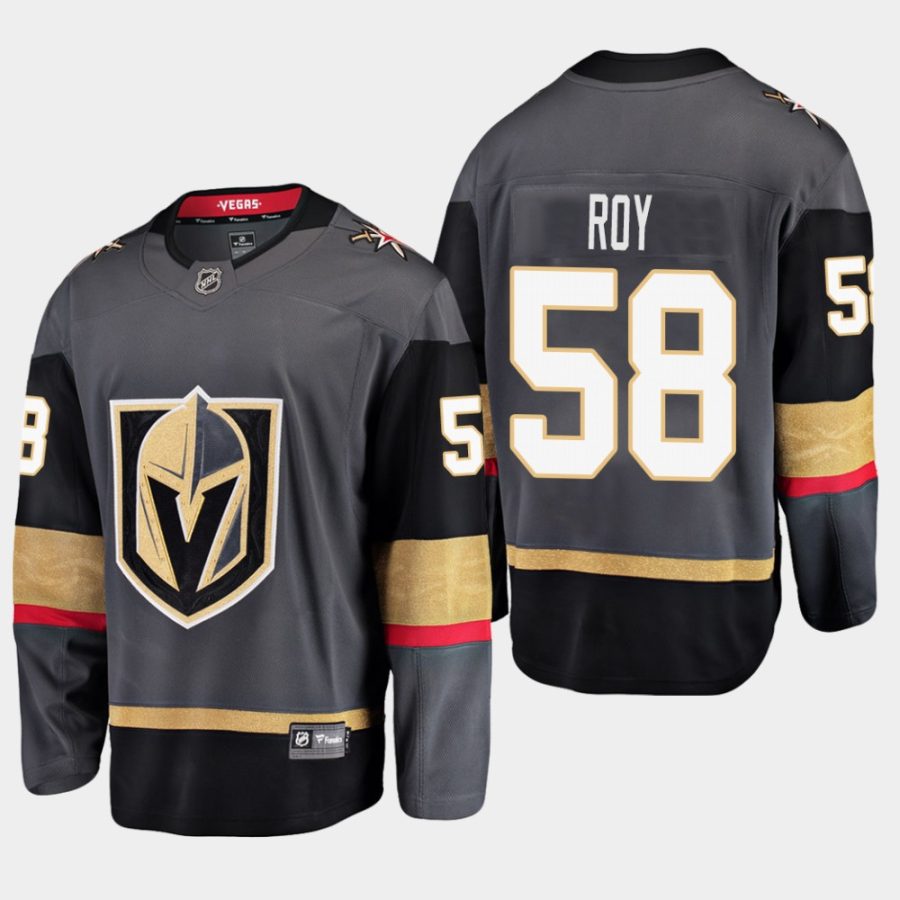 mens nicolas roy golden knights black home breakaway player jersey