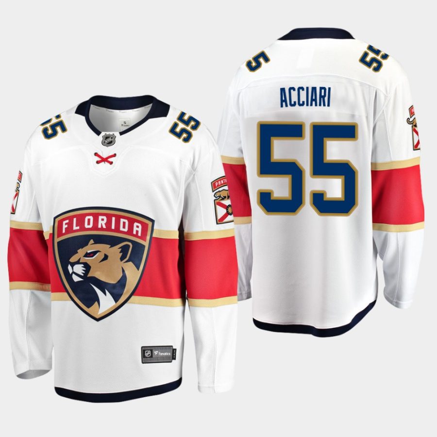 mens noel acciari panthers white away breakaway player jersey