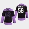 mens oliver kylington flames black hockey fights cancer practice jersey