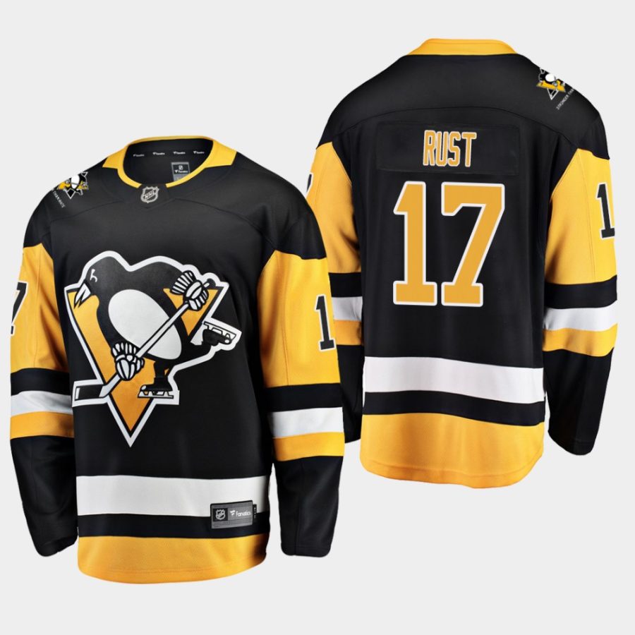 mens penguins bryan rust 2018 19 home fanatics breakaway stronger than hate jerseyblack