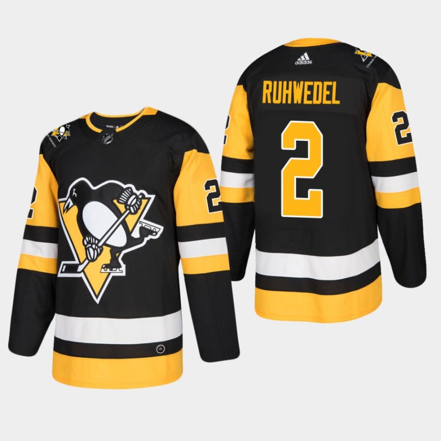 mens penguins chad ruhwedel 2018 19 home adidas authentic stronger than hate jerseyblack 0a