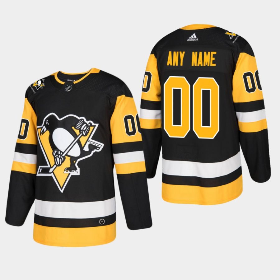 mens penguins custom 2018 19 home adidas authentic stronger than hate jerseyblack 0a